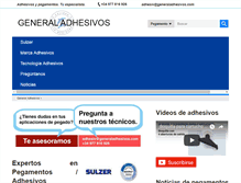 Tablet Screenshot of generaladhesivos.com